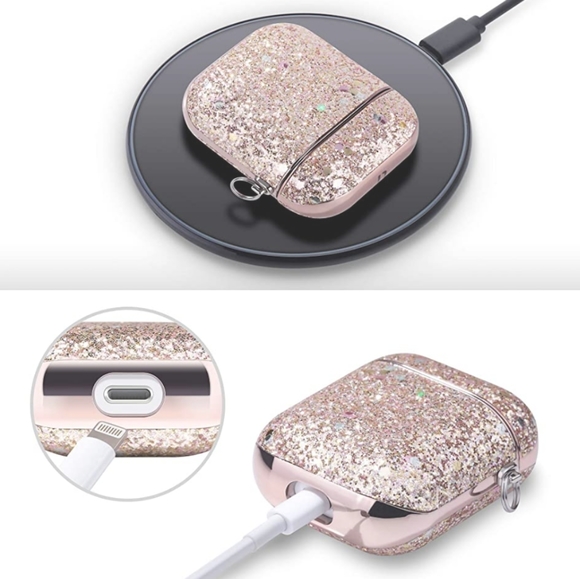Pink Glitter Shockproof Protective AirPod Case - Picture 5 of 6